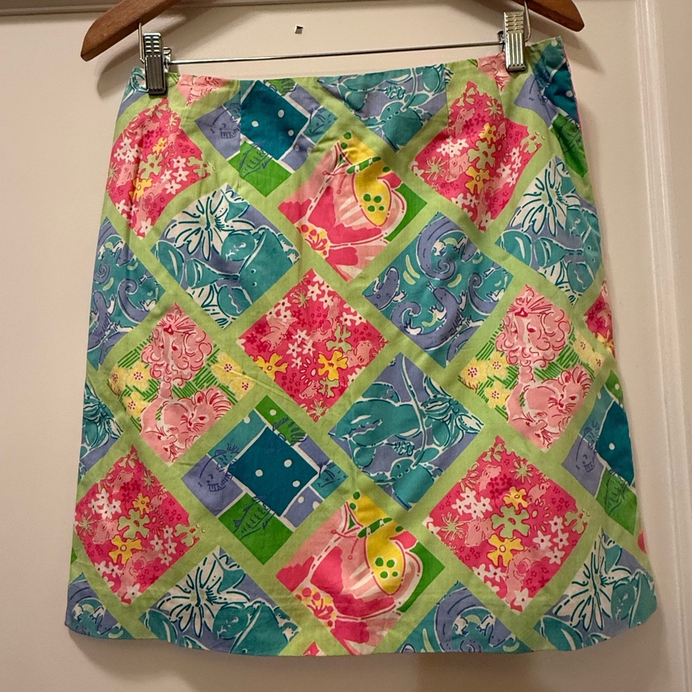 Vintage Lilly Pulitzer Colorful Patchwork Women's Skirt